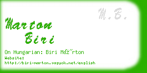 marton biri business card